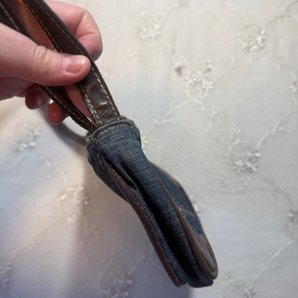 vintage y2k guess denim + leather mini shoulder bag - Picture 7 of 8